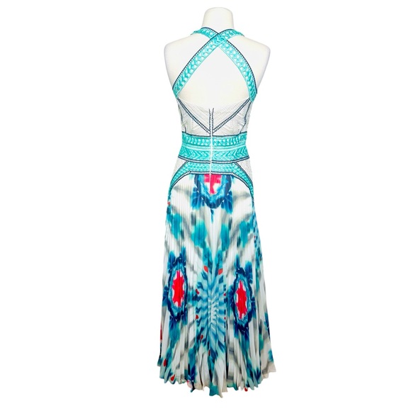 KAREN MILLEN GEO GUIPURE TIE DYE PLEATED DRESS - Picture 6 of 7